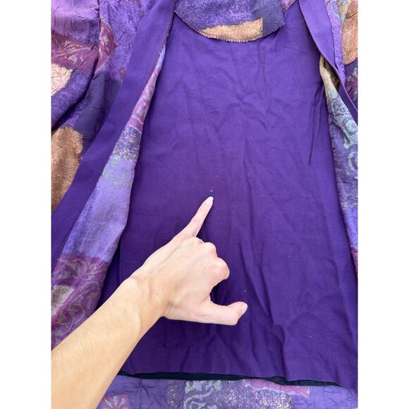Vintage Whimsigoth Patchwork Purple Shirt Top Layered Cardigan - Picture 8 of 8